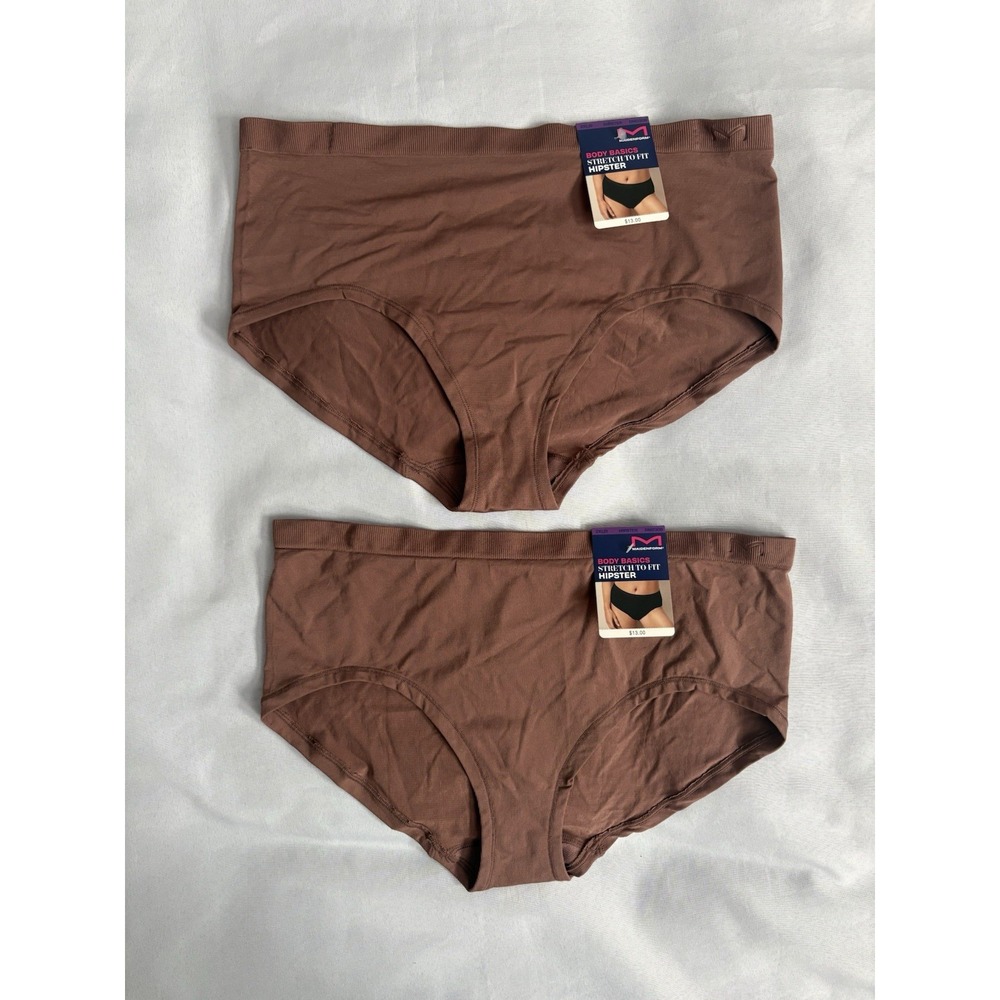 NEW Maidenforn Seamless Hipster Underwear DM2308 2 Pair Women's 2xlarge 9 Brown